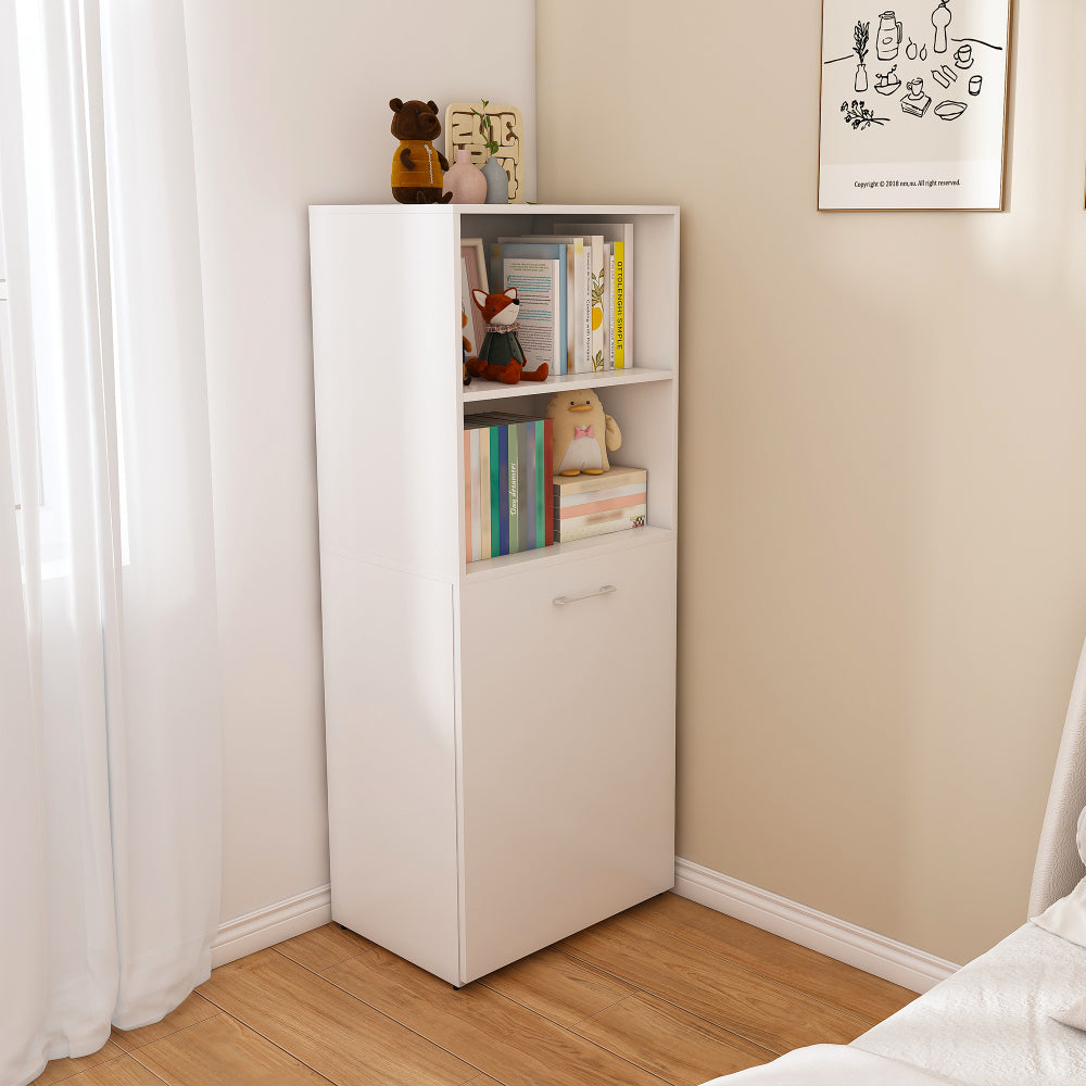 Stretchable desk, office desk with storage shelves and mobile wheels, foldable desk suitable for small apartments and offices, white