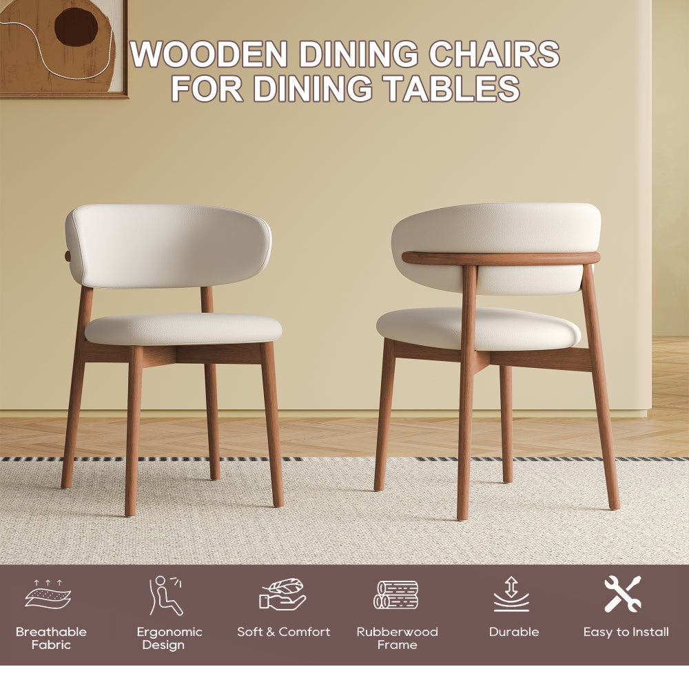 Mid-Century Modern wood feet  Dining Chair (Set of 2) – Stylish Wooden Chairs for Dining Room, Kitchen, or Living Room, Comfortable & Durable, Easy to Assemble