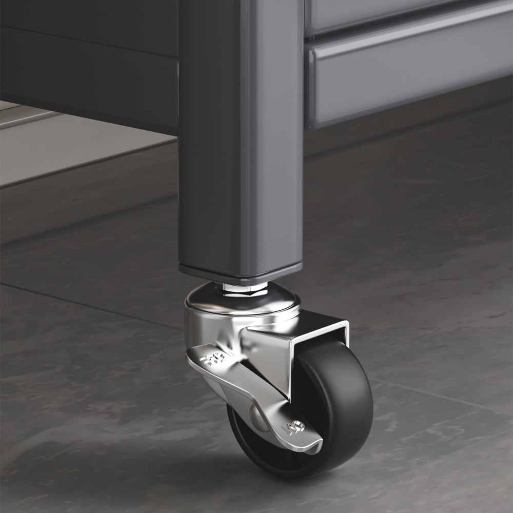 65'' Tall Kitchen Bakers Rack with Flip Door Cabinet, 5 Tier Multifunctional Microwave Stand Buffet, Coffee Bar, Quick Assembly, Gray