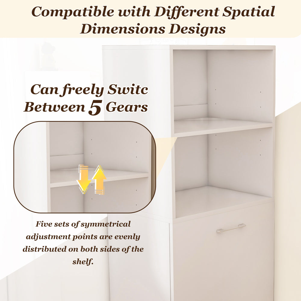 Stretchable desk, office desk with storage shelves and mobile wheels, foldable desk suitable for small apartments and offices, white