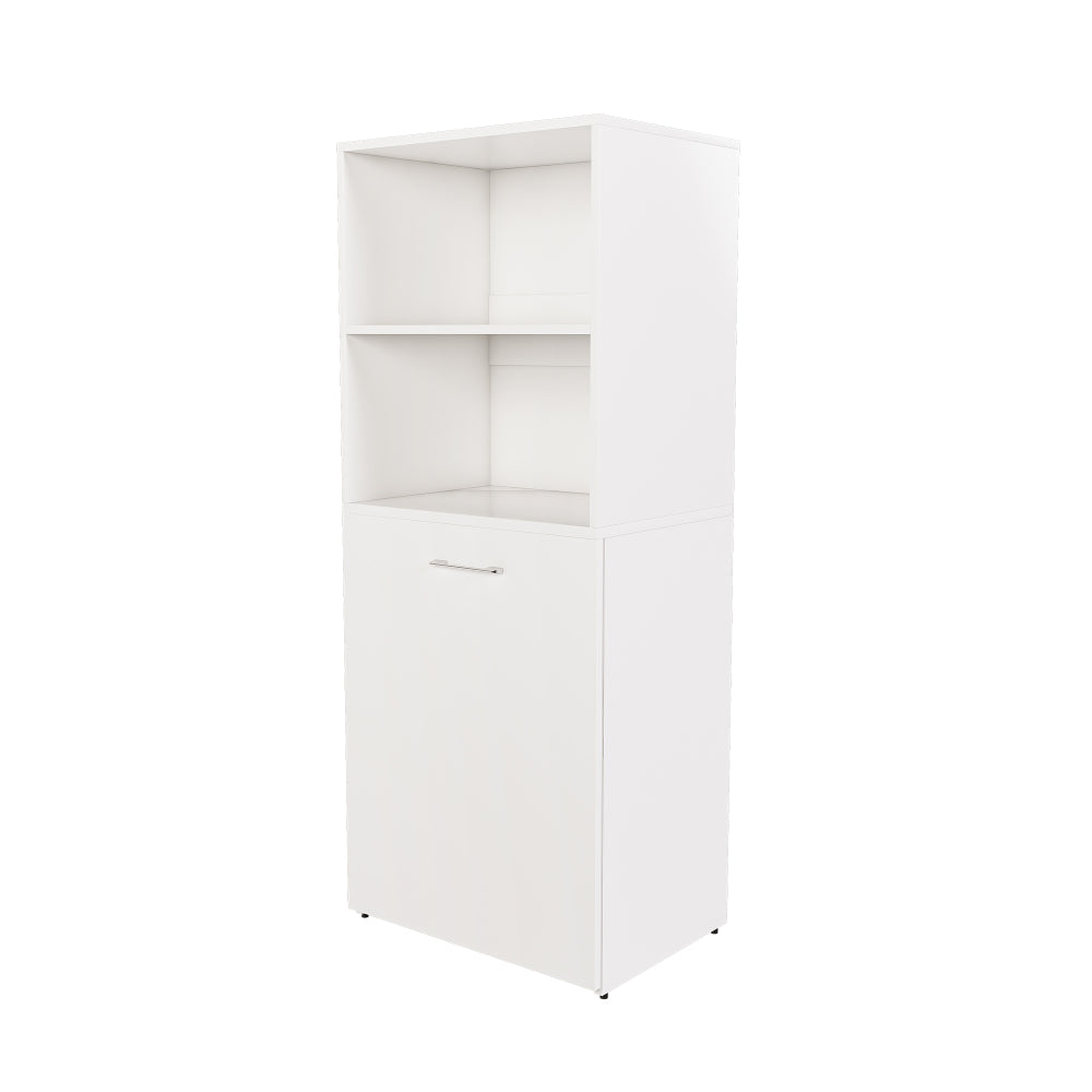 Stretchable desk, office desk with storage shelves and mobile wheels, foldable desk suitable for small apartments and offices, white