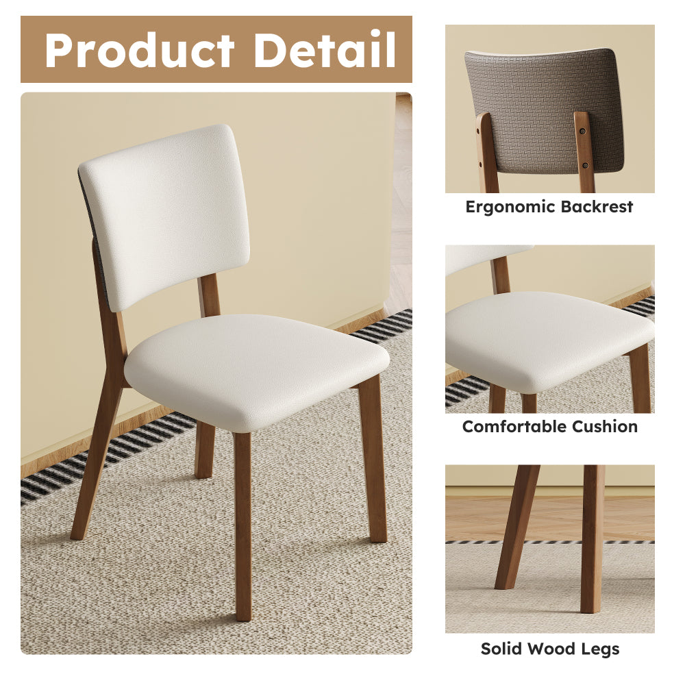 Mid-Century Modern wood feet  Dining Chair (Set of 2) – Stylish Wooden Chairs for Dining Room, Kitchen, or Living Room, Comfortable & Durable, Easy to Assemble